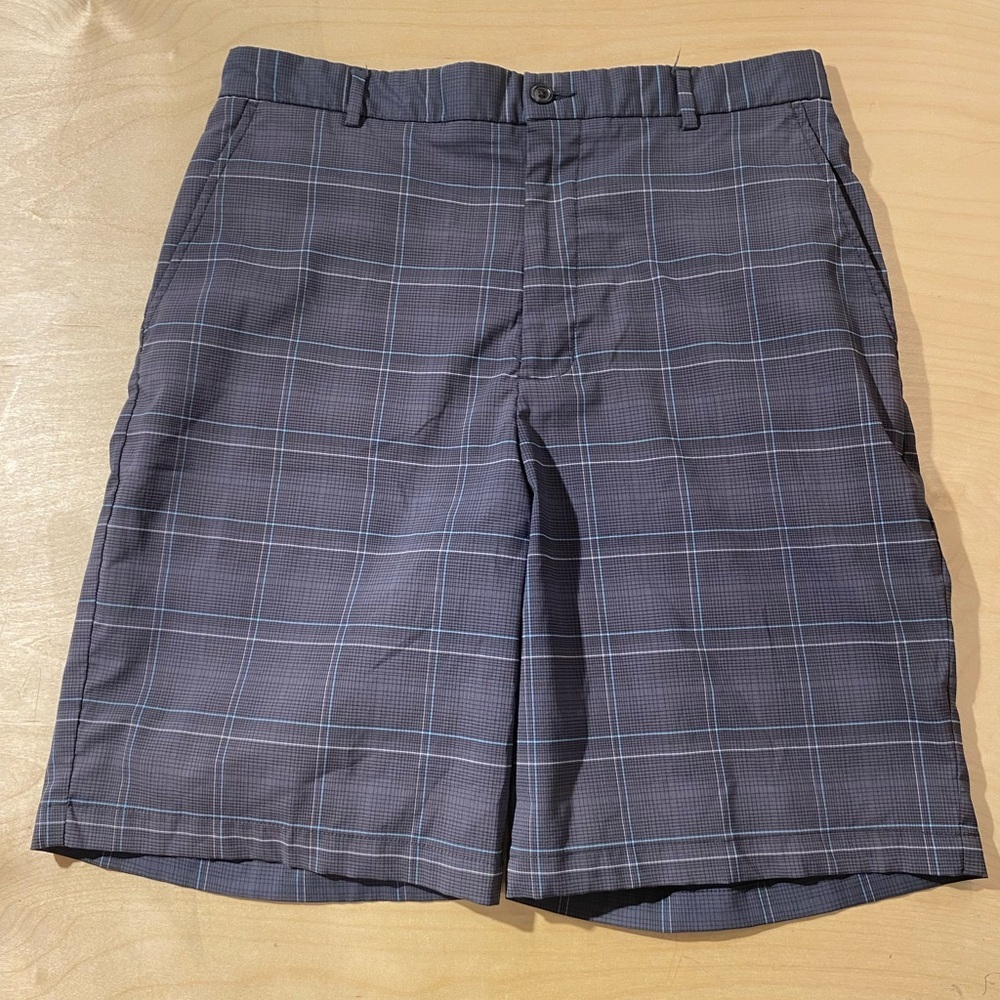 Slazenger Men's Dark Gray Checkered Shorts 34 (JC)